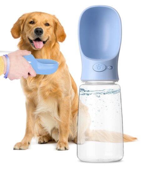 Portable Dog Water Bottle with Built-In Bowl